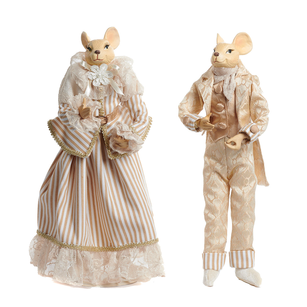 Goodwill Lady/Gentleman Mouse Doll Gold 43Cm, Set Of 2, Assortment
