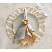 Load image into Gallery viewer, Kim Seybert Serengeti Placemat in White &amp; Natural, Wood, 15&quot; x 15&quot;