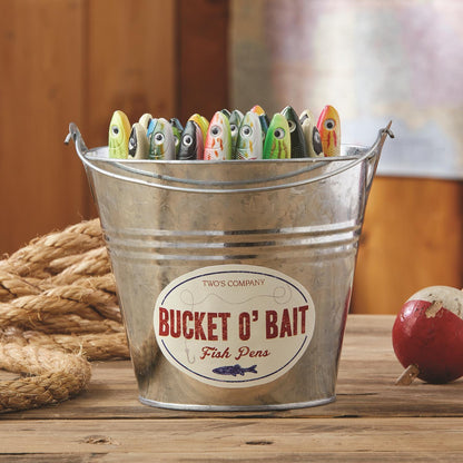 Bucket O' Bait 35-Pieces Fish Pen Unit In Bucket in 7 Designs - Plastic/Metal