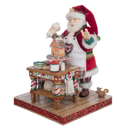 Katherine's Collection Santa Baking for Christmas, 13x13x18 Inches, Red Resin