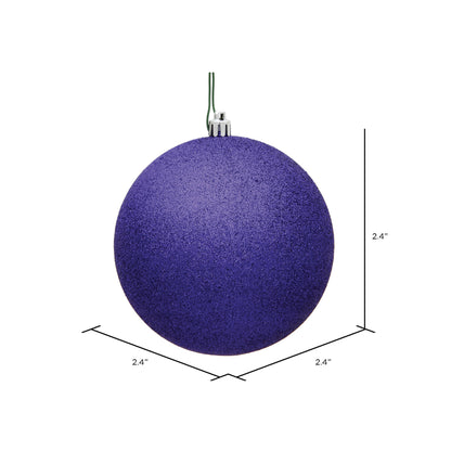 Vickerman 2.4" Purple Glitter Ball Ornament, 24 per Bag, Plastic