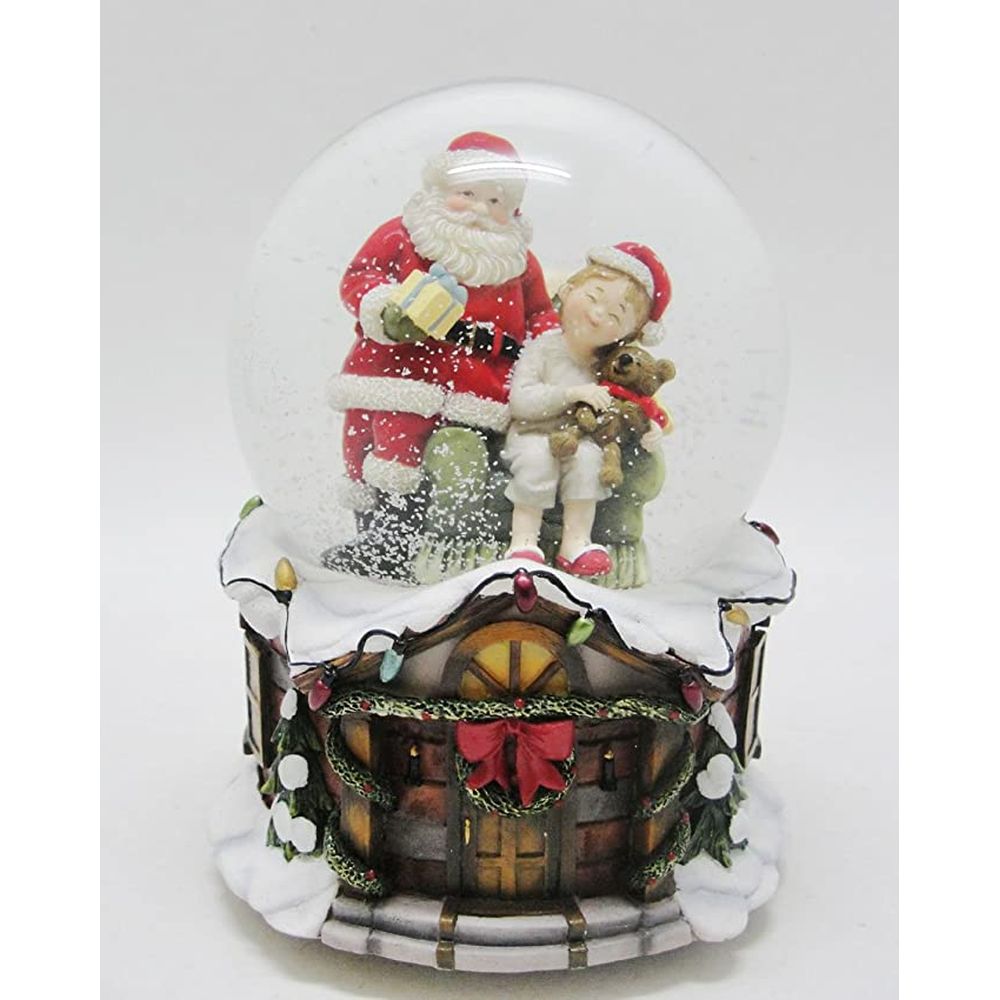 Musicbox Kingdom 3.9" Snow Globe Santa Plays “We Wish You A Merry Christmas”