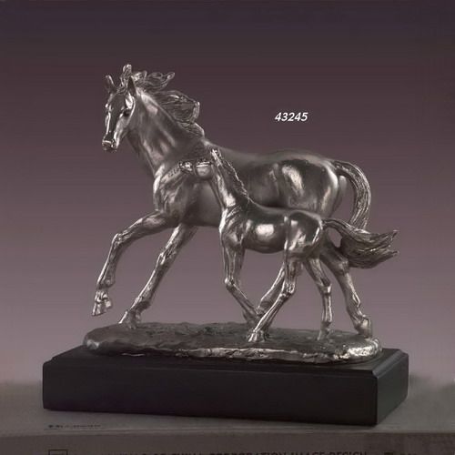 Treasure of Nature 9.5"x9" Mare With Foal Figurine, Resin