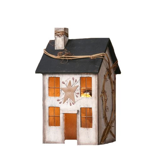 Your Heart's Delight Primitive Home Electric Light, Small, White, White, Wood