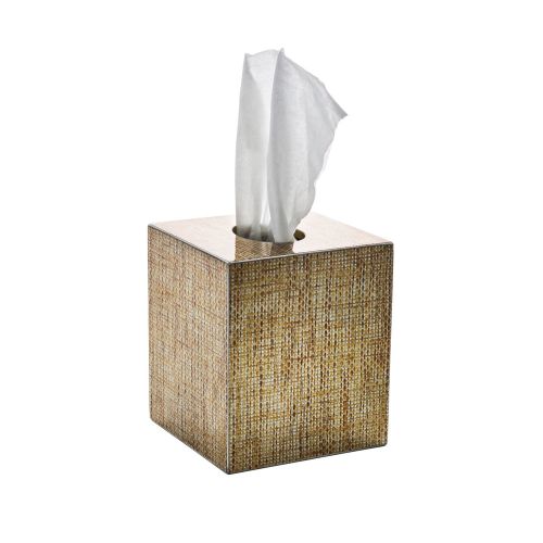 Kim Seybert Angkor Tissue Box, Brown, Wood, 5" x 3" x 5.75"