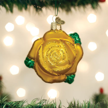 Old World Christmas Yellow Rose Ornament