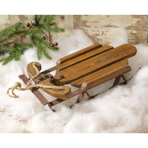 Your Heart's Delight Sled - Distressed Dk Tan  Small, Wood