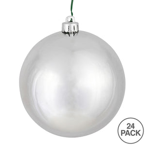 Vickerman 2.4" Silver Shiny Ball Ornament, 24 Per Bag