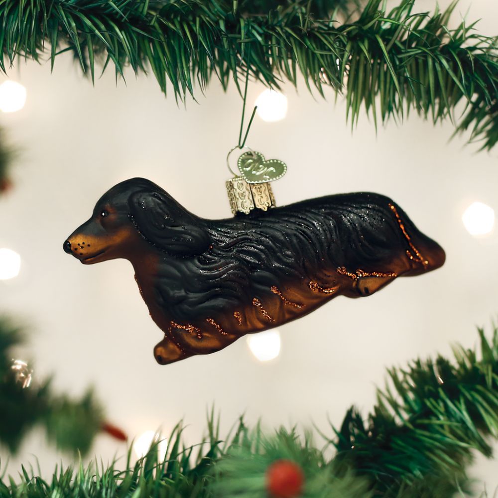 Old World Christmas Long-Haired Dachshund Dog Ornament