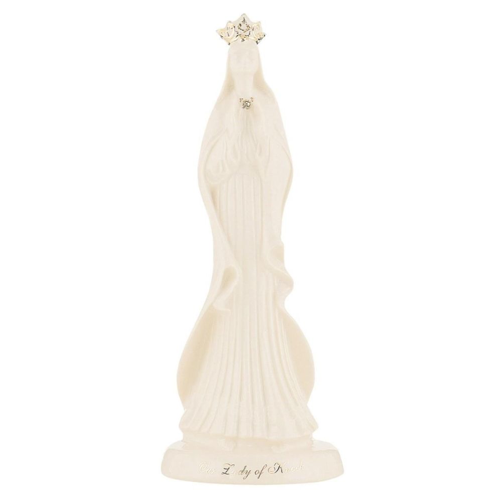 Belleek Lady of Knock Statue, Cream, Porcelain, 11.41" x 4.52".