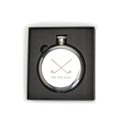 Two's Company The 19th Hole Golf Flask In Gift Box