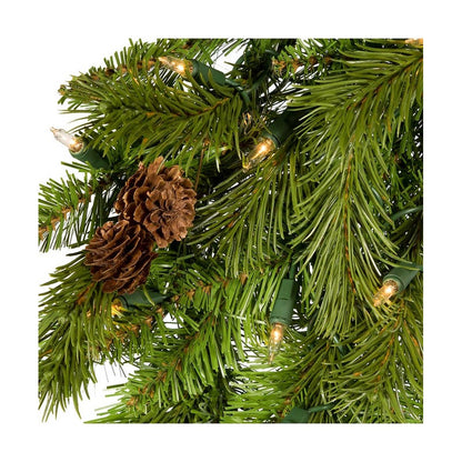 Kurt Adler 24" Pre-Lit Clear Incandescent Pinecone Wreath