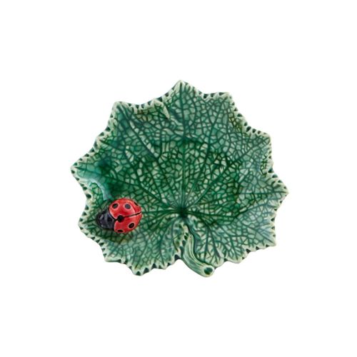 Countryside Leaves Ragwort Leaf Hit Ladybug Decorative Plate, 15Cm