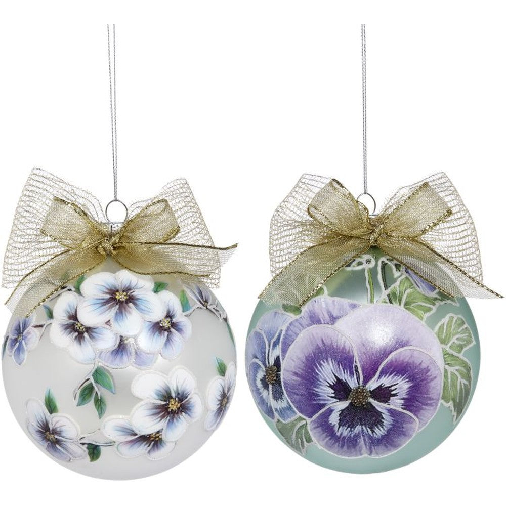 Mark Roberts 2020 Collection Painted Pansy Ornament 5.5 Inches, Assortment of 2