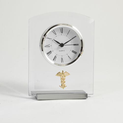 Bey Berk Medical, Beveled Glass Quartz Clock by Bey Berk