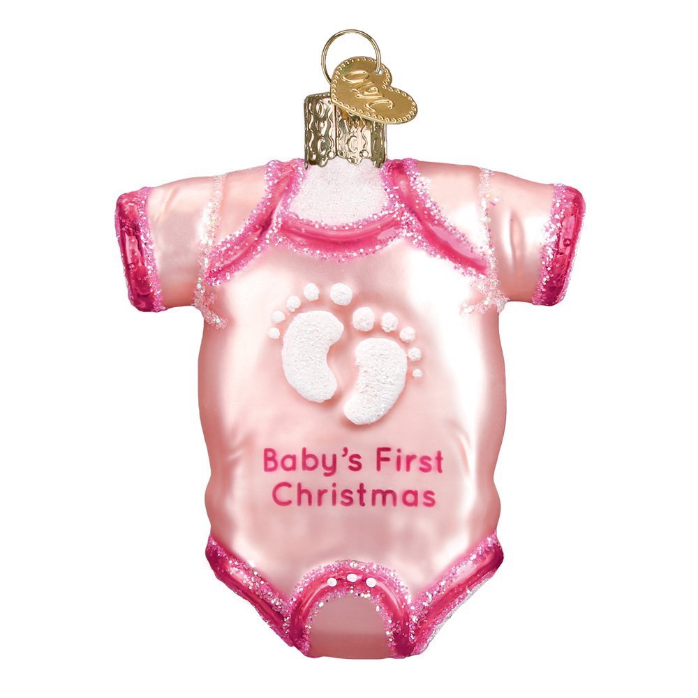 Old World Christmas Pink Baby Undershirt Ornament