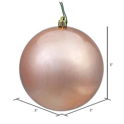 Vickerman 3" Rose Gold Shiny Ball Ornament, 12 per Bag, Plastic
