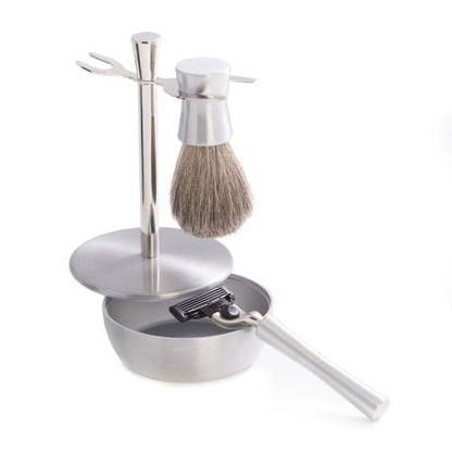 Razor & Pure Badger Brush With Soap Dish & Stand