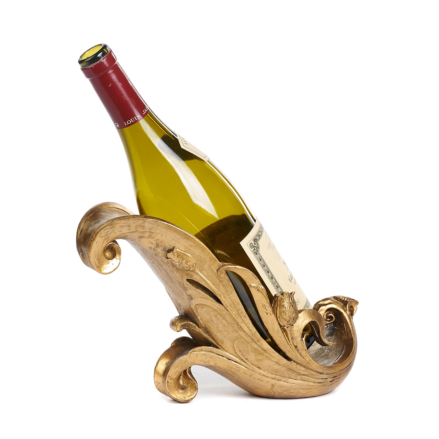 Goodwill Acanthus Swirl Leaf Wine Holder Two-tone Gold 25Cm
