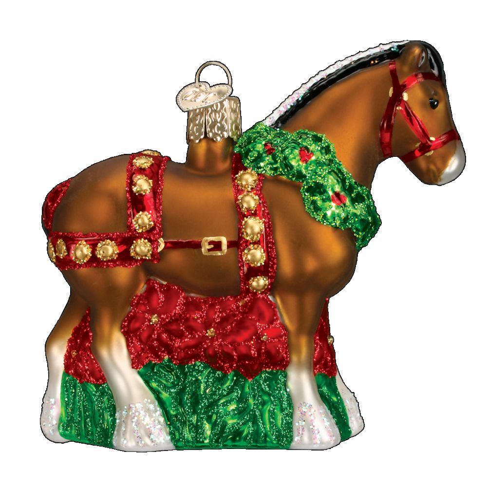 Old World Christmas Holiday Clydesdale Horse Ornament