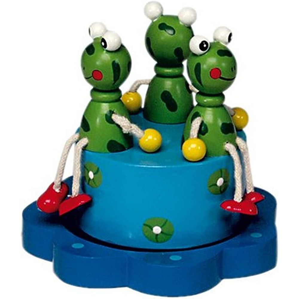 Musicbox Kingdom 4.3" Frog Wooden Music Box Turns To Melody "Alle Meine Entchen"