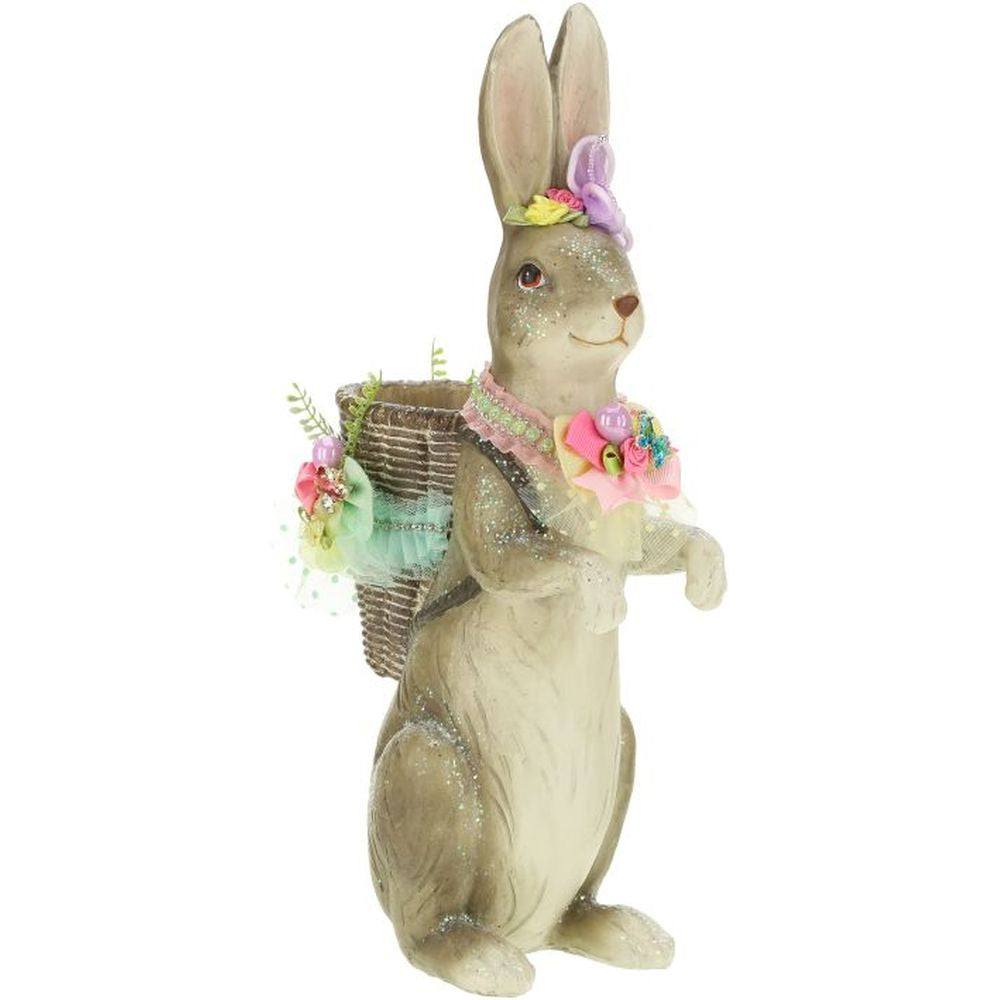 Mark Roberts 2023 Jeweled Rabbit With Basket Figurine 14''