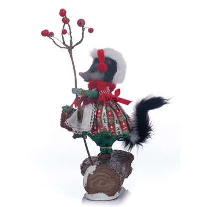 Katherine's Collection Honey The Skunk Figurine, 8.5x6.75x13 Inches, Green Resin
