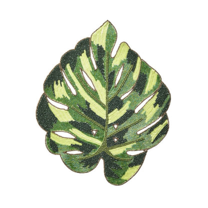 Kim Seybert Belize Placemat in Green, Set of 4, Glass, 14.5" x 17.5"