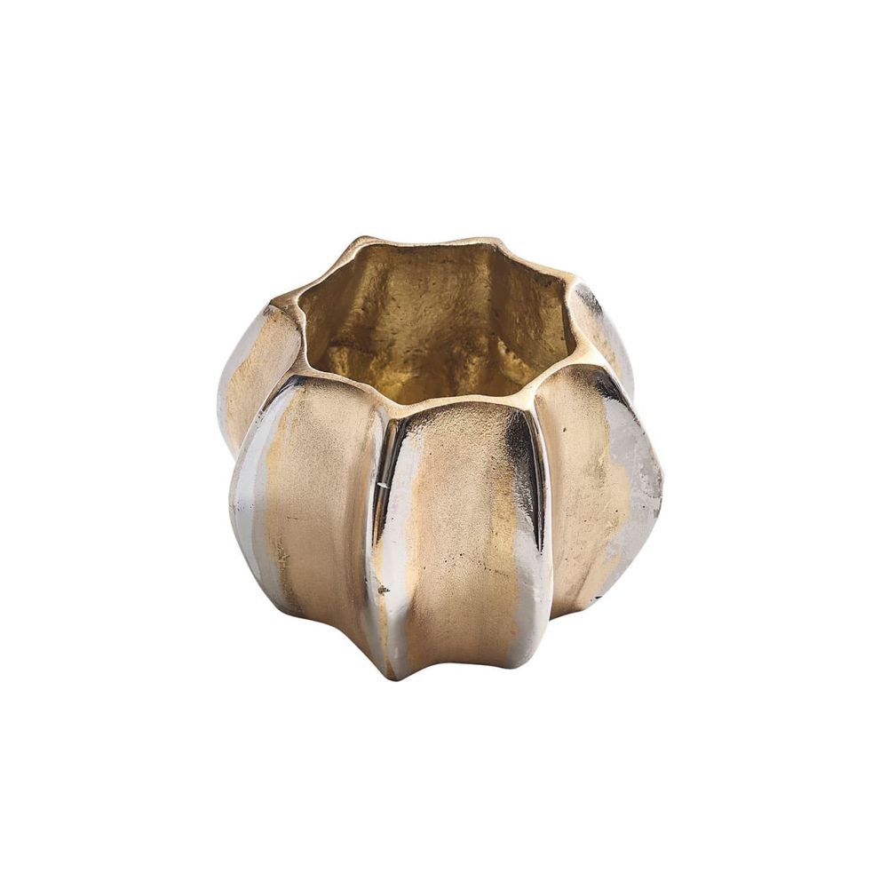 Kim Seybert Desert Napkin Ring in Gold & Silver, Set of 4, Aluminum