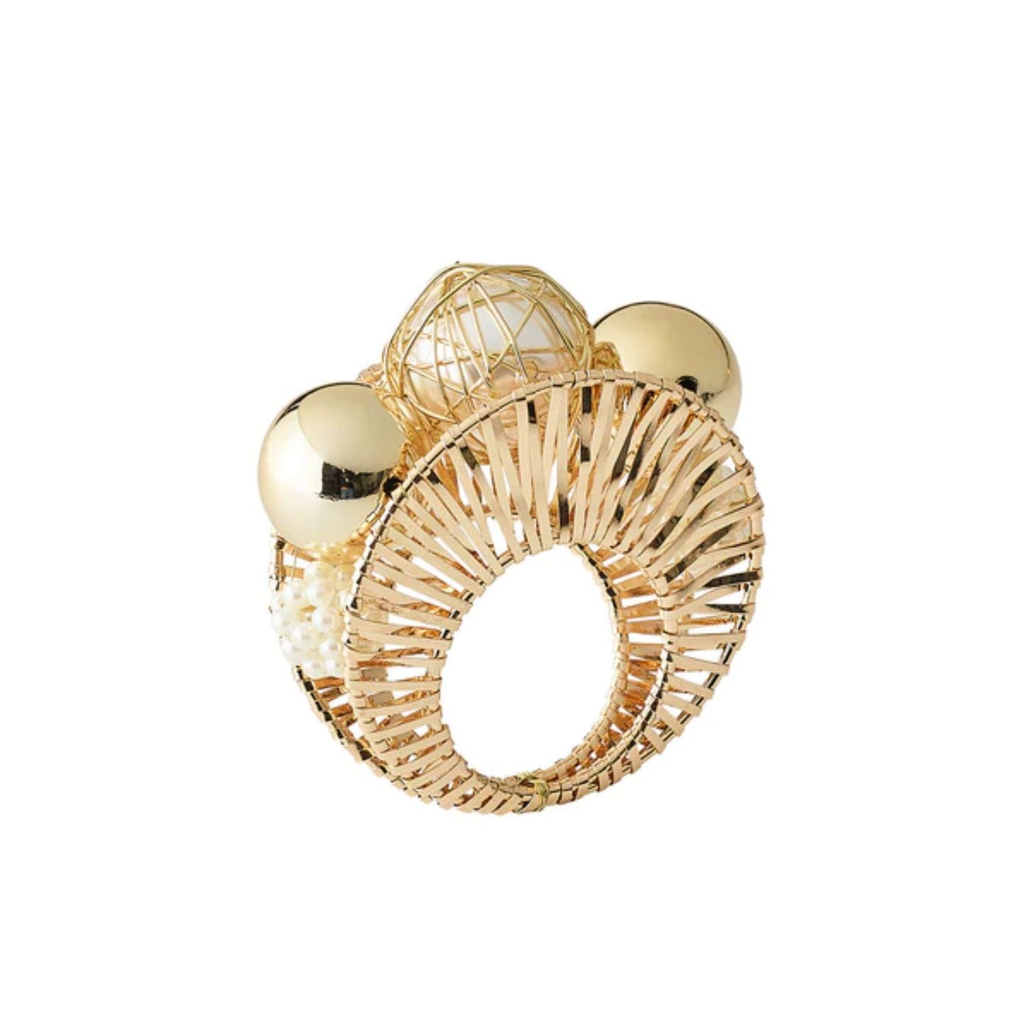 Kim Seybert Napkin Ring Regent, Ivory, Set Of 4