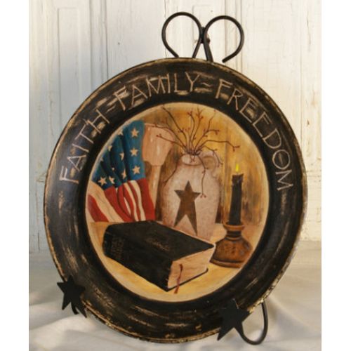 Your Heart's Delight Wooden Plate - Faith Family Freedom, Wood