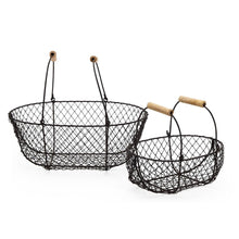 Load image into Gallery viewer, Set of 6 French Wireworks Potager Basket w/ Collapsible Handles Includes 2 Sizes