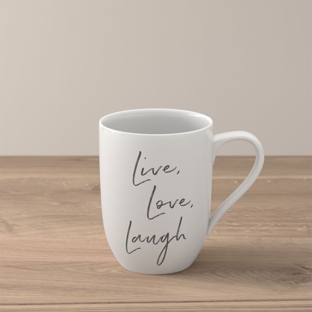 Villeroy & Boch Statement Mug "Live Laugh Love", 9.25oz