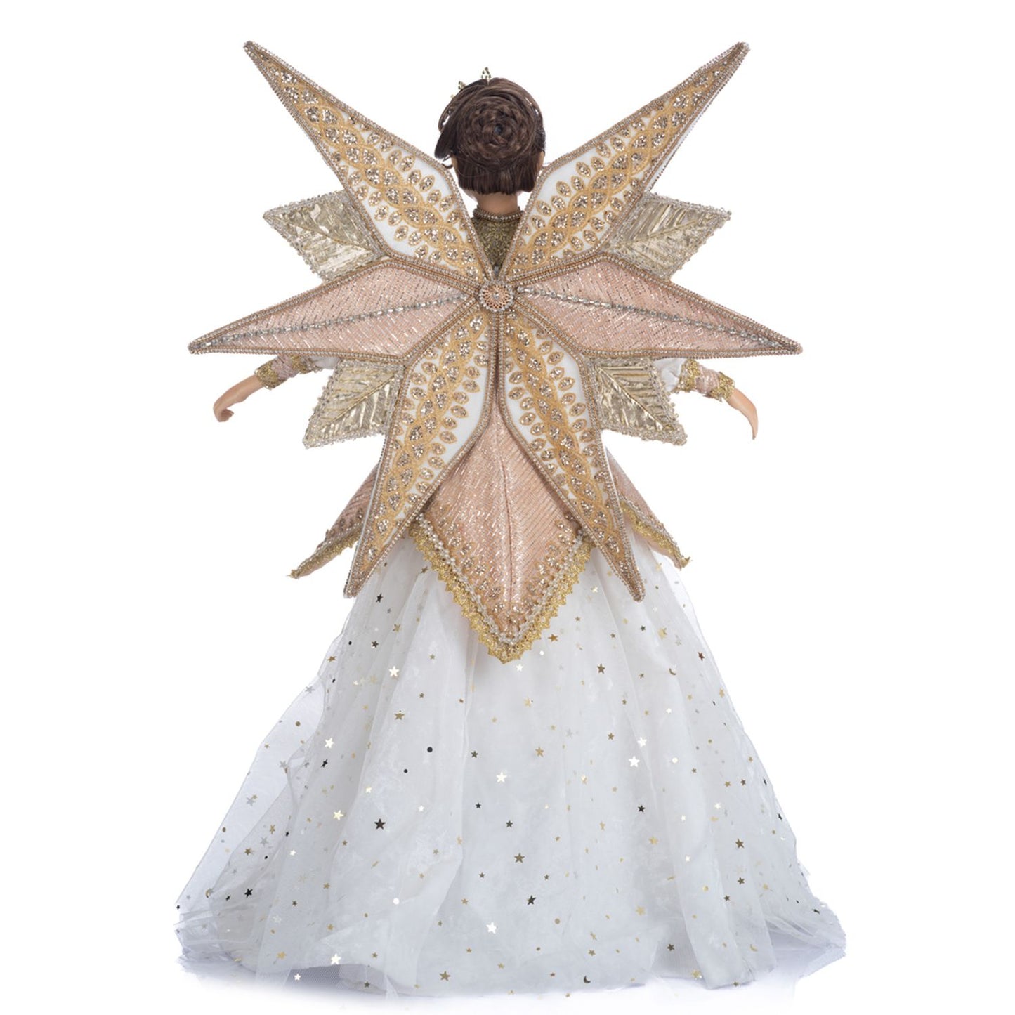 Katherine's Collection Starry Nights 25" Celestial Angel Tree Topper, White/Gold