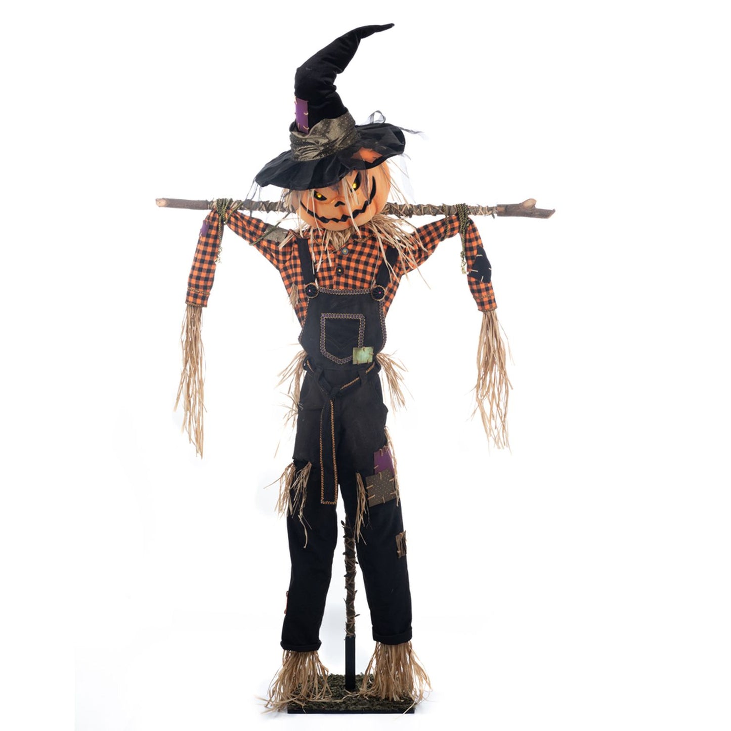 Katherine's Collection Halloween Hollow 62.5" Scarecrow Life Size, Orange/Black Polyester