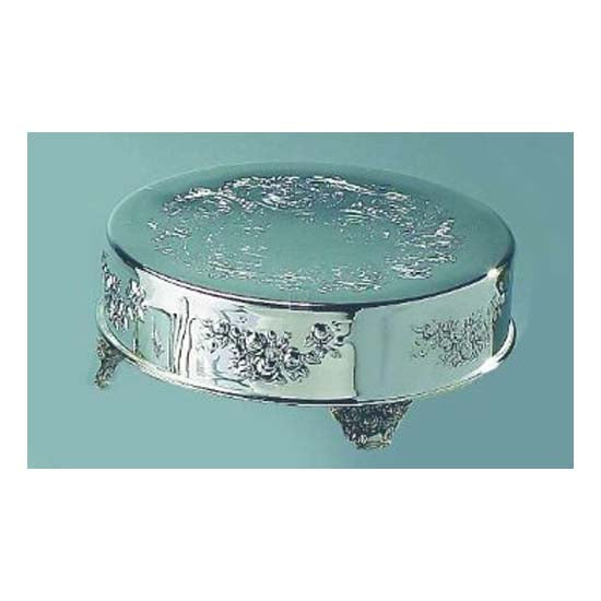 Leeber Silver Round Cake Plateau 16", Silver-Plated