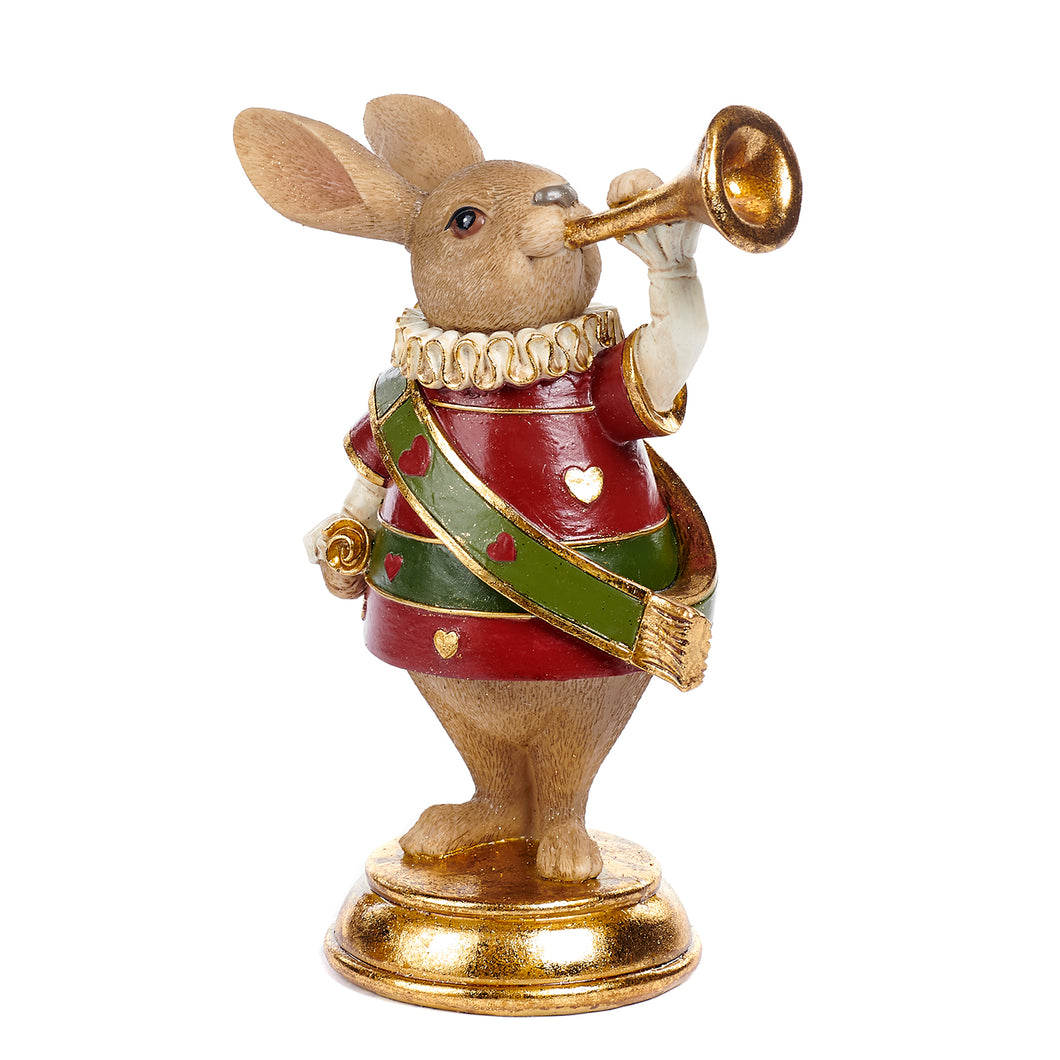 Goodwill Rabbit With Trumpet Two-tone Red/Gold 25Cm