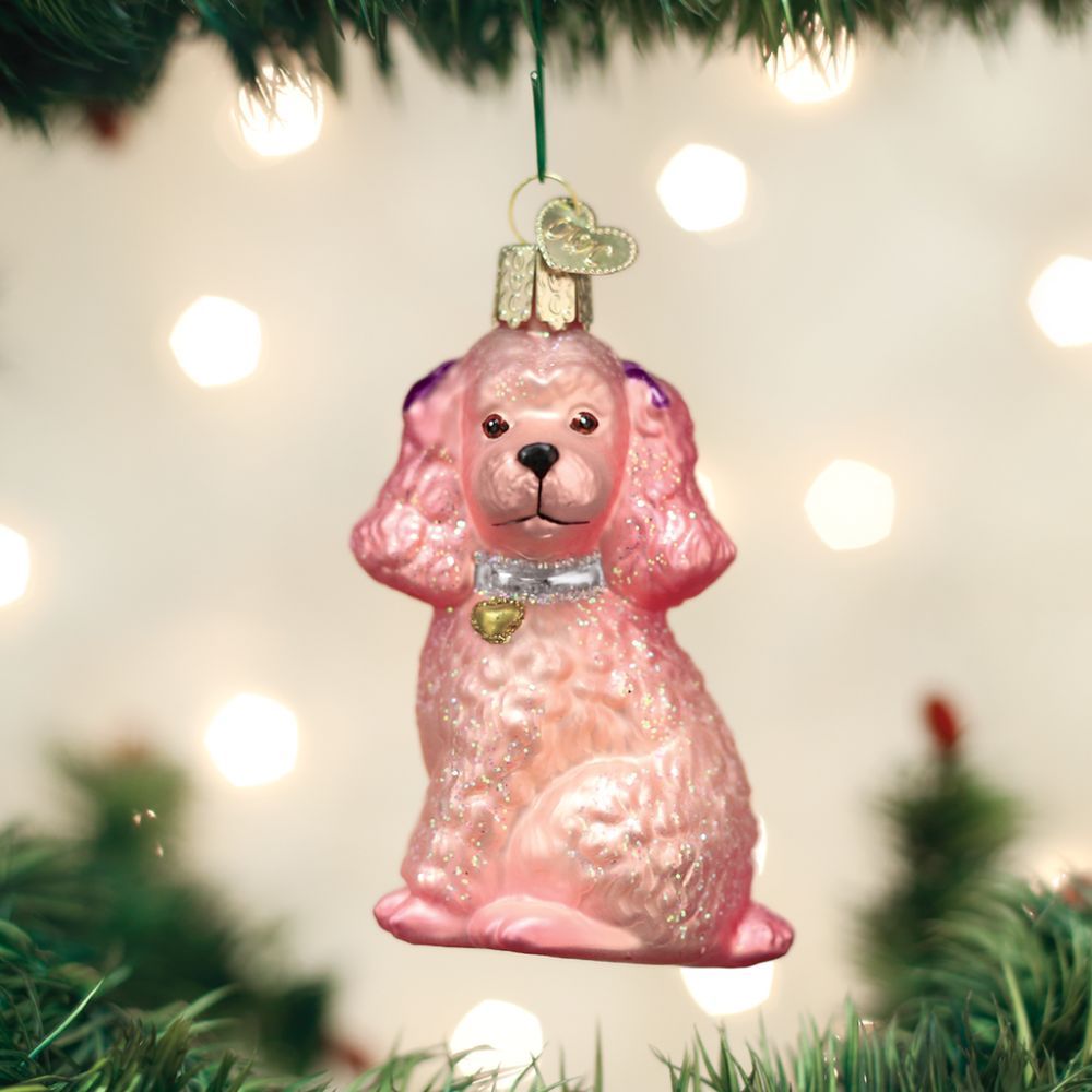 Old World Christmas Pink Poodle Ornament
