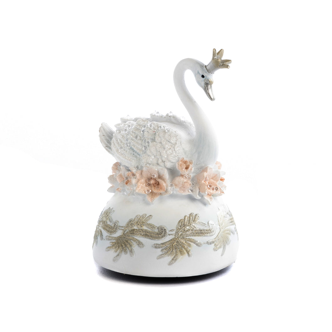 Goodwill Swan/Magnolia Music Box Two-tone White/Pink 15Cm