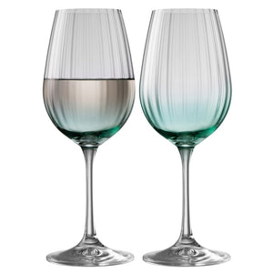 Galway Erne Wine Glass, Set of 2 in Aqua, Glass