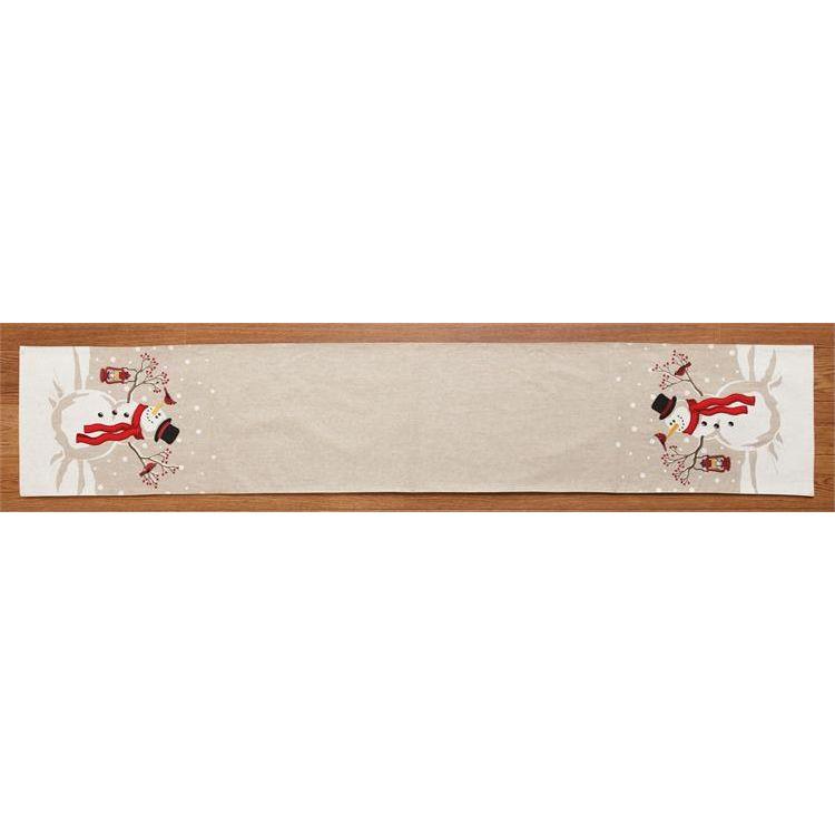 Audrey's Your Heart's Delight Table Runner - Snowman, Polyester by Audrey