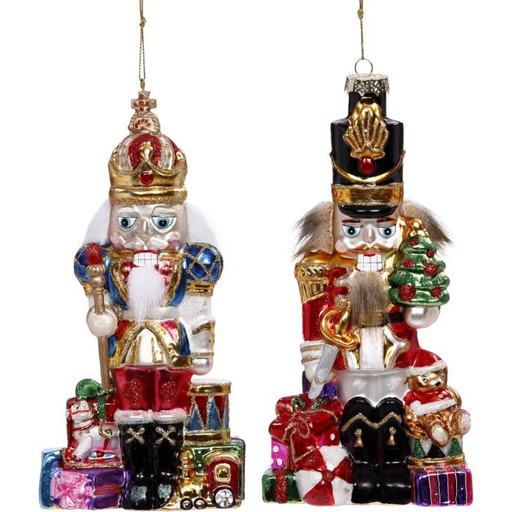 Mark Roberts 2020 Collection Grand Nutcracker 8-Inch, Assortment of 2 Ornaments