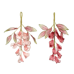 Goodwill Fabric Flowers Stem Pink/Green 28Cm, Set Of 2, Assortment