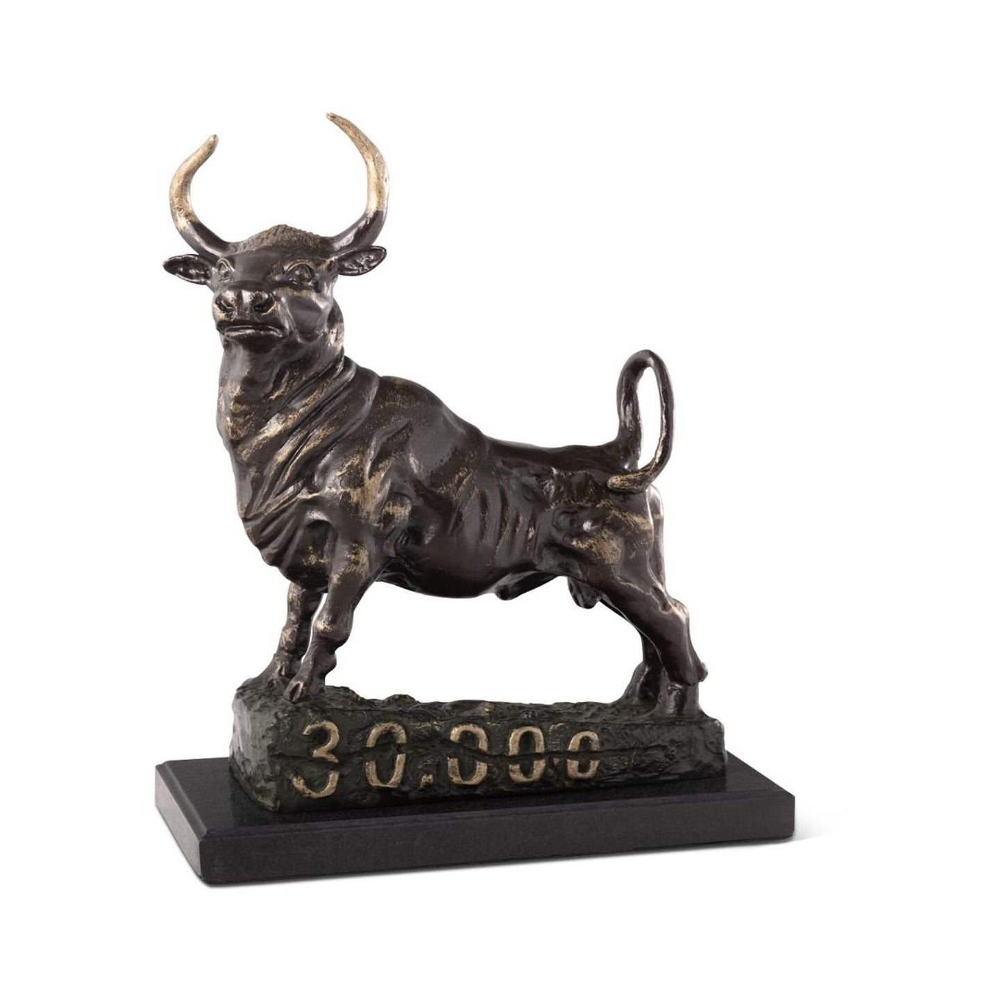 Bey Berk Bronzed Finished Bull Cracking 30,000 Mark Sculpture, Limited Edition