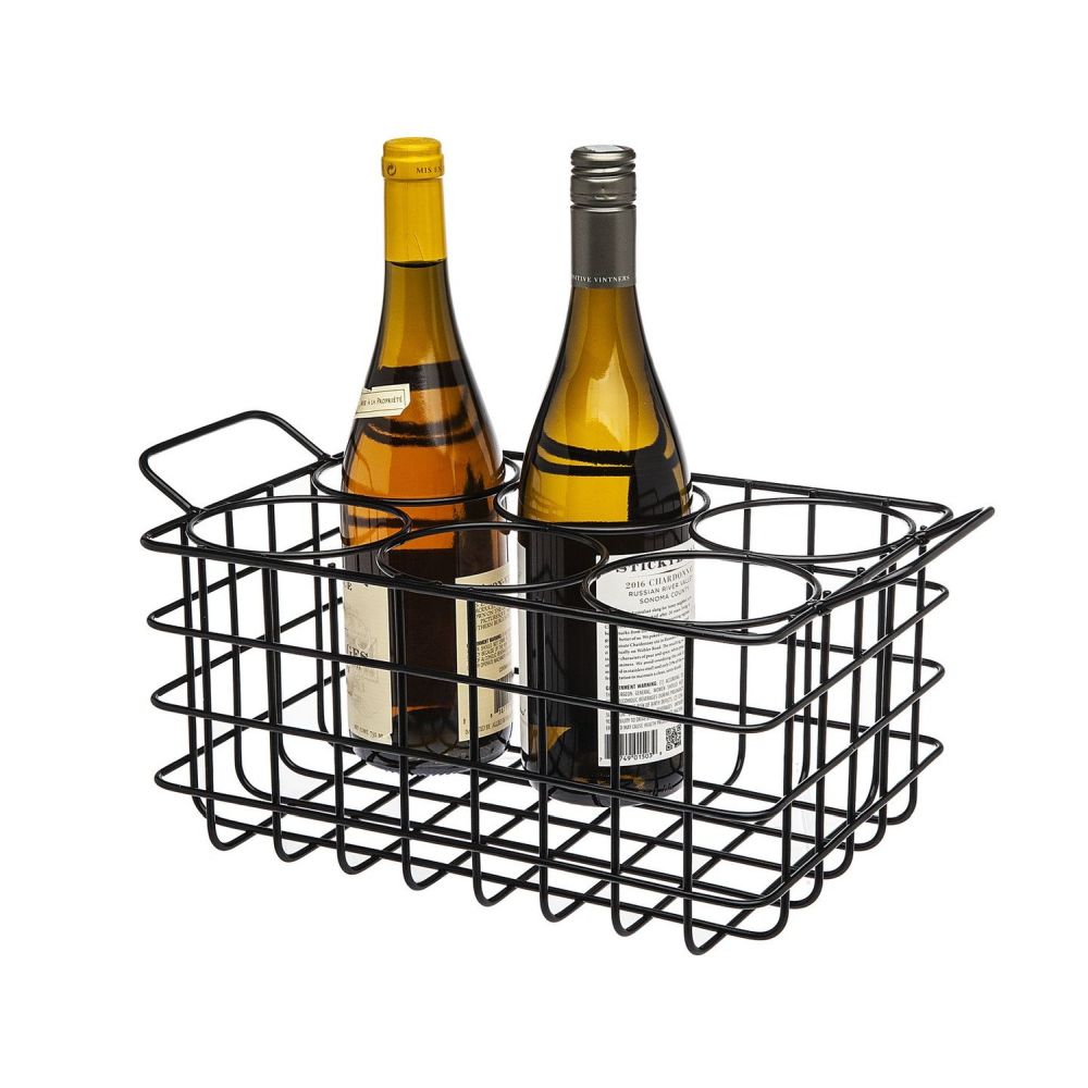 Godinger Matte Black Wine Rack Crate