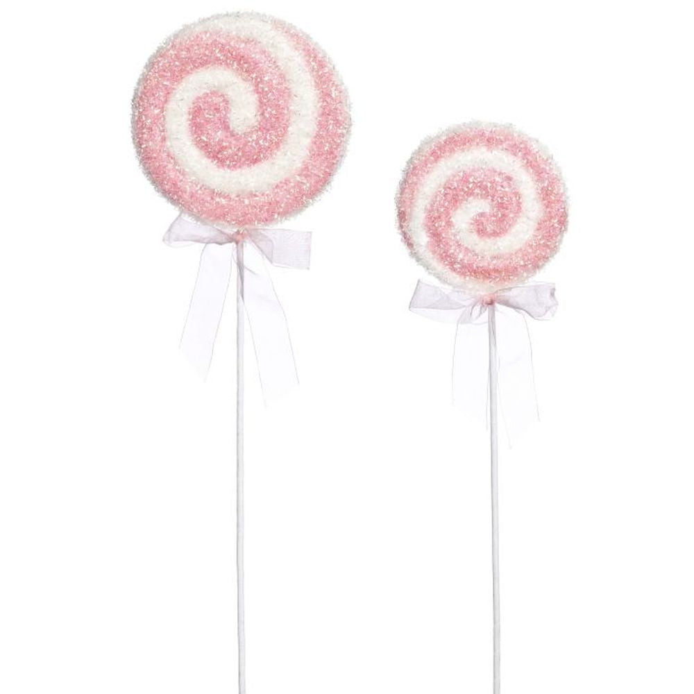 Mark Roberts 2022 Peppermint Spiral Pick, Assortment Of 2 17-21 Inches, Pink