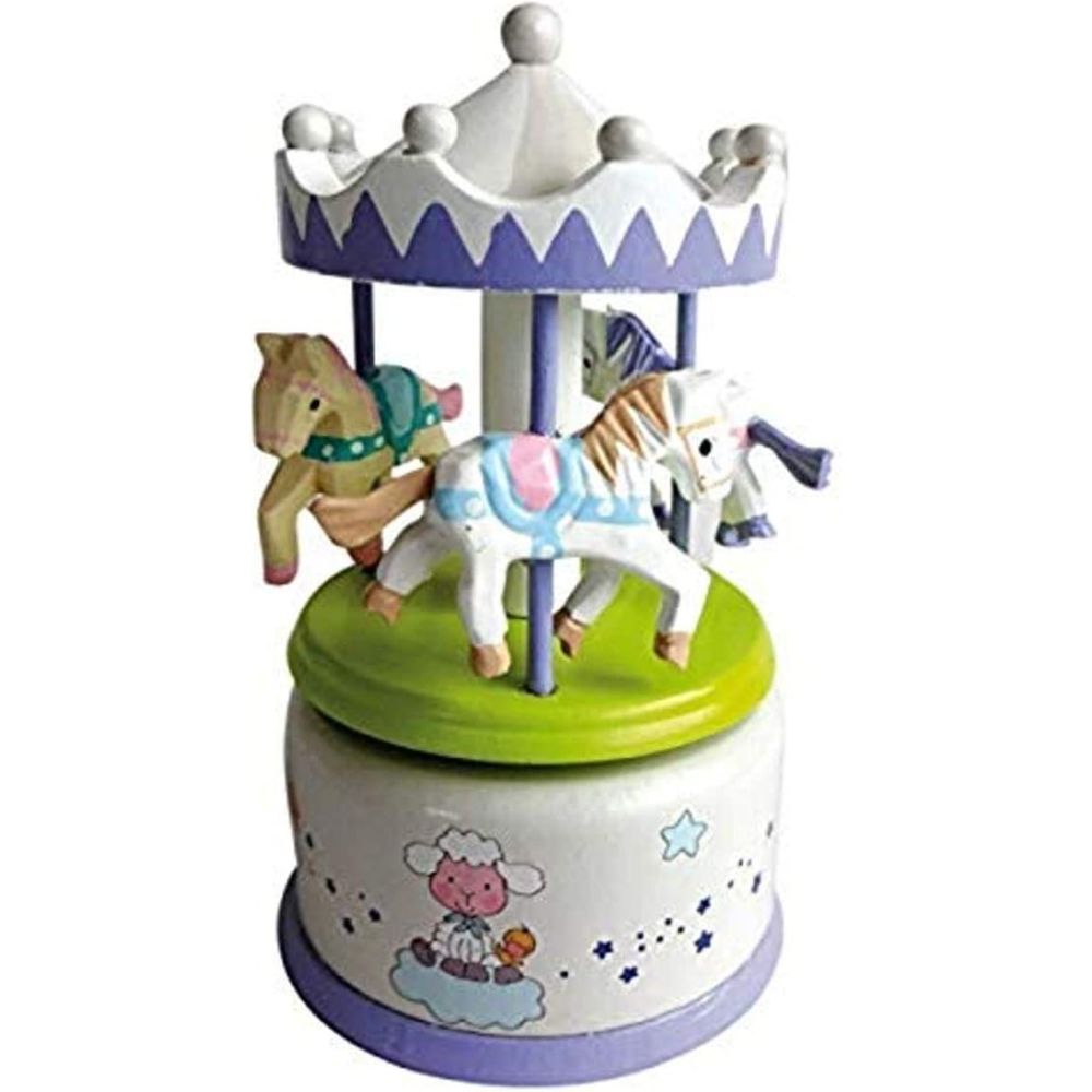 Musicbox Kingdom 5.3" Carousel Grey White  Turns To The Tune "The Magic Flute"