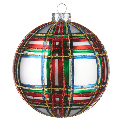 Raz Imports 2023 Classic Carols 5" Plaid Ball Ornament