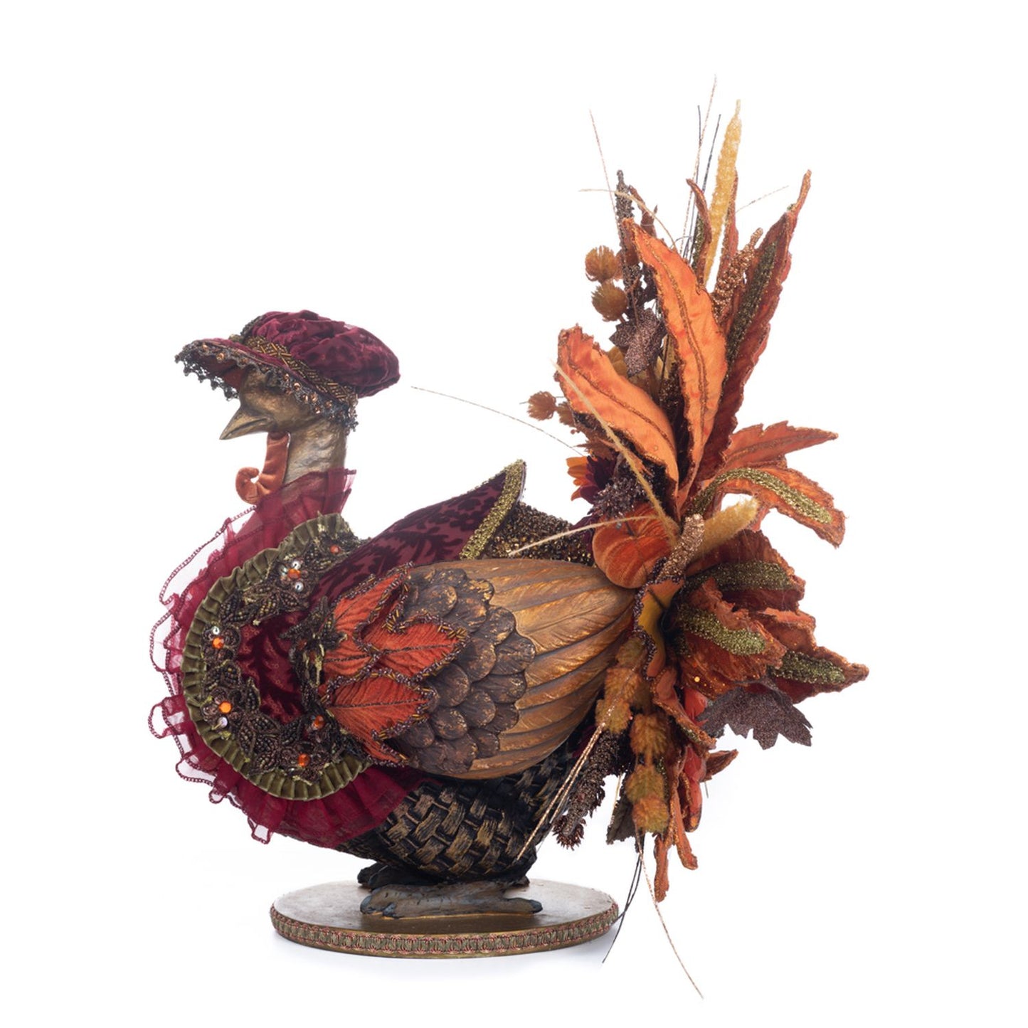 Katherine's Collection 2023 Dahlia Waddlesworth Turkey, Brown/Orange/Green Resin