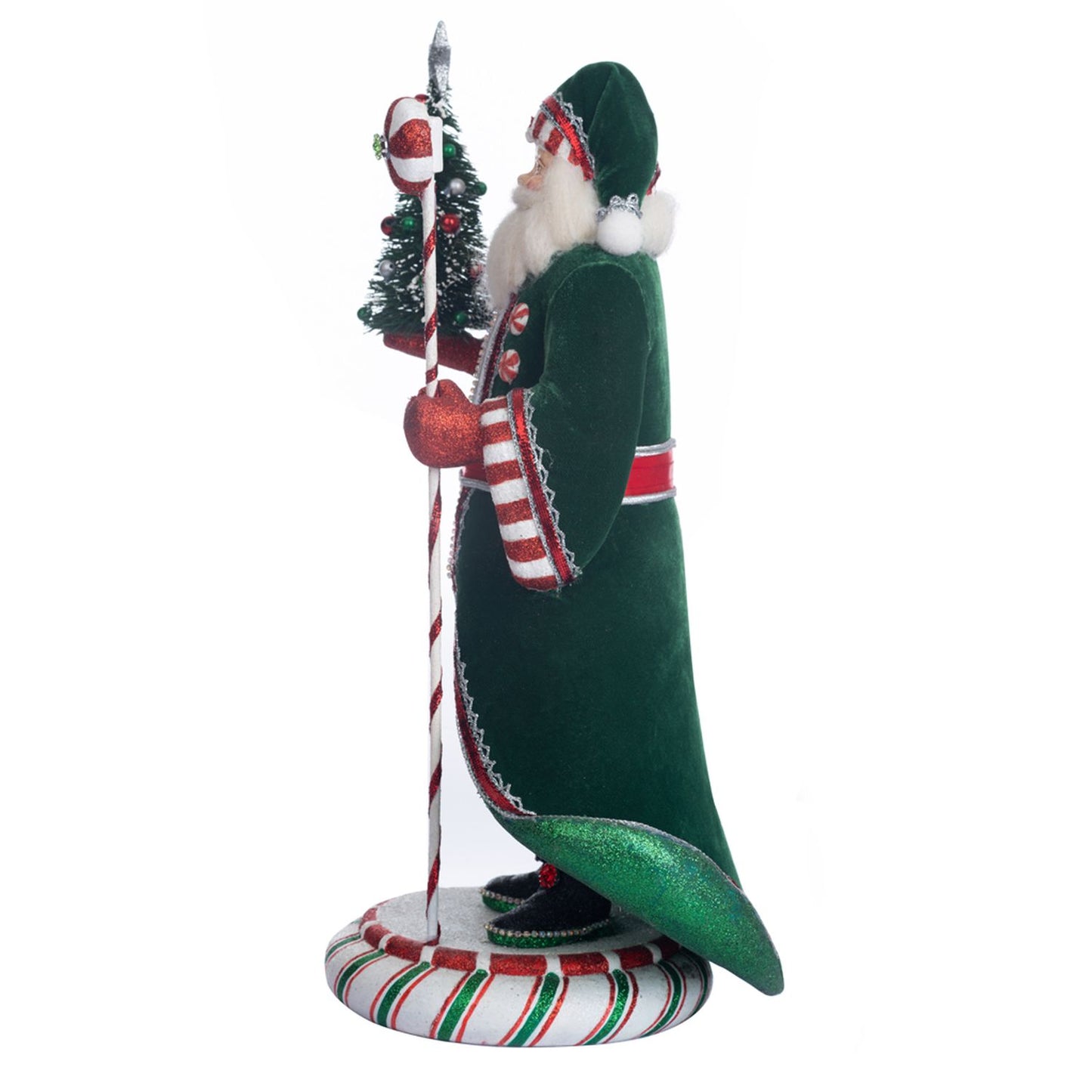 Katherine's Collection 2023 Peppermint Palace Papa Peppermint 19-in Santa Claus Green